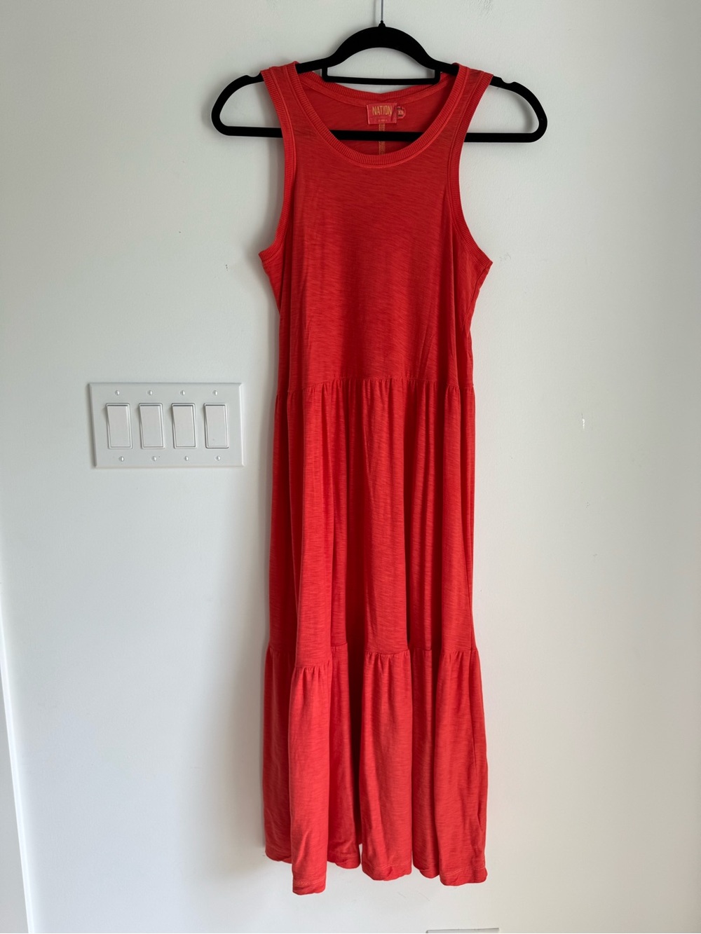 NATION LTD 100% Pima‎ Cotton Red Midi Dress Women’s XS